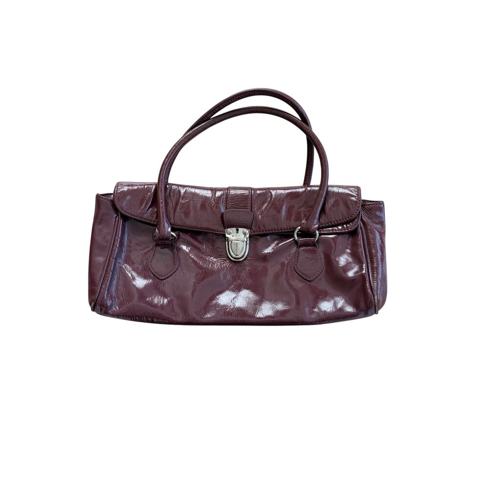 Vintage Y2k Preview International oxblood leather baguette purse